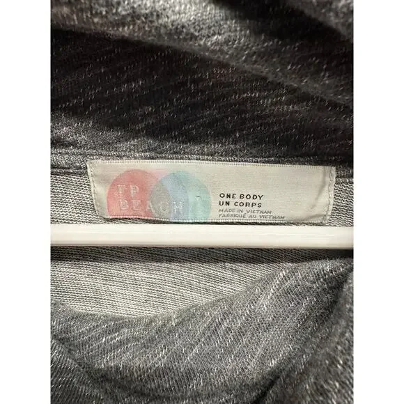 FP‎ Beach FREE PEOPLE Cocoon Cowl Neck One Body Pullover Top M/L Charcoal Grayh - Picture 4 of 9